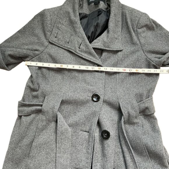 Ashley Stewart Gray Belted High Collar Button-Up Trench coat Size 1X - Picture 7 of 15
